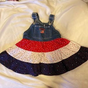 Oshkosh Patriotic Denim Overall Dress
